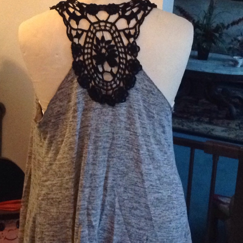 Woman's size 1X, grey and black decorative vest.